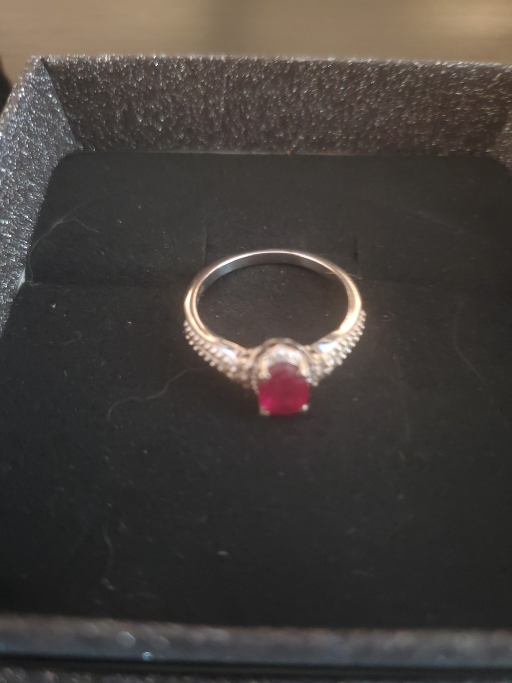 Classic Gold Ring with Ruby Oval Stone Size 6